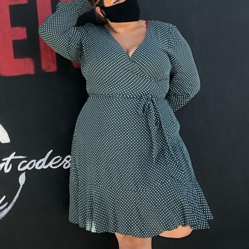 Emerald Polka Dot Dress